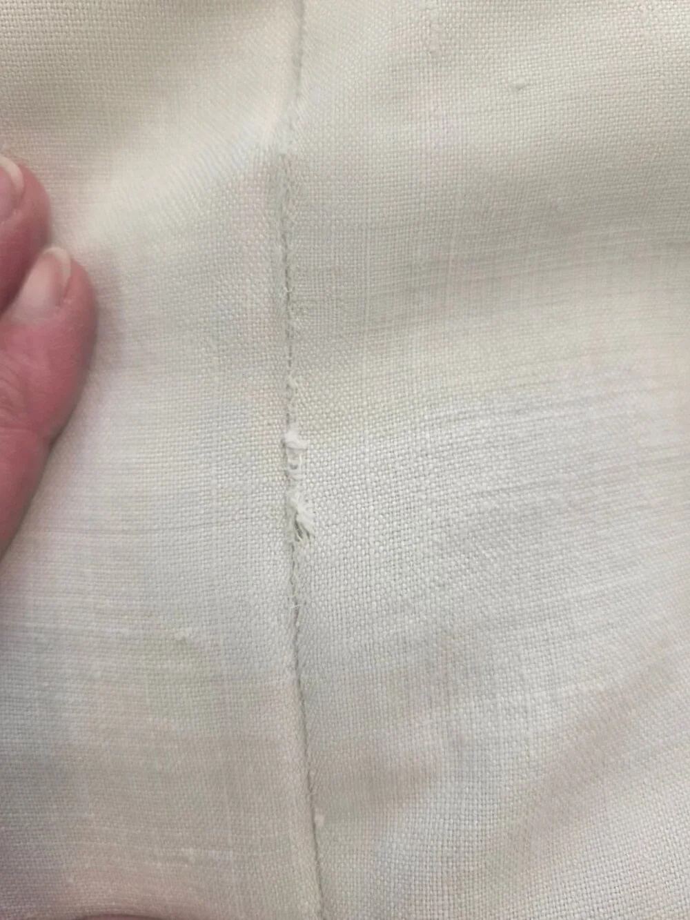 Large Antiq French Linen Metis Sheet 116" X 170" Cream Woven Bedding Fabric - Picture 9 of 9